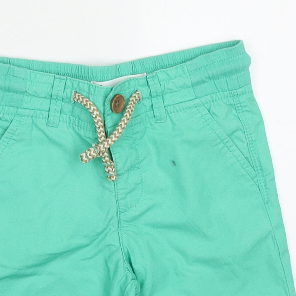 Marks and Spencer Boys Green  Cotton Bermuda Shorts Size 2-3 Years  Regular Buckle