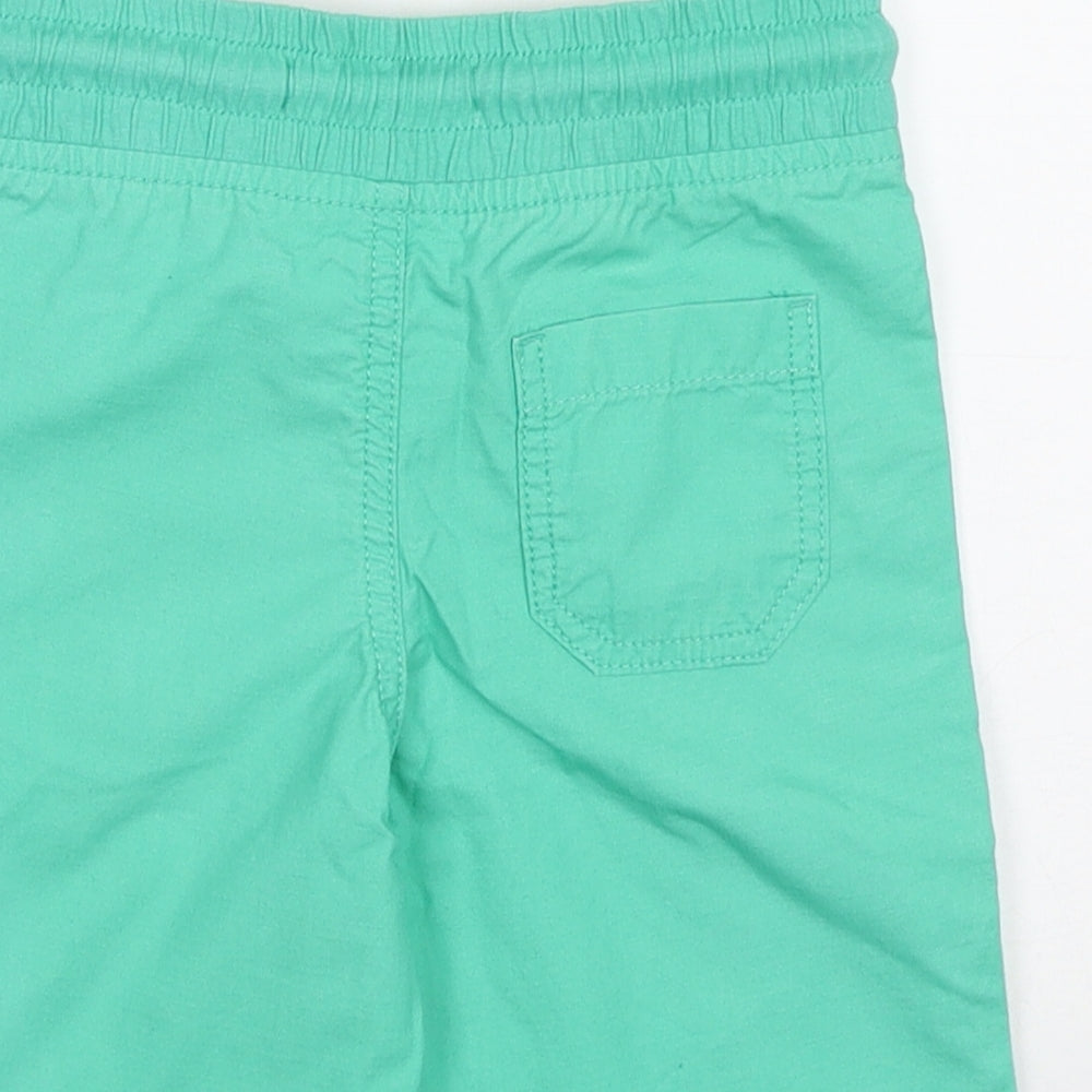 Marks and Spencer Boys Green  Cotton Bermuda Shorts Size 2-3 Years  Regular Buckle