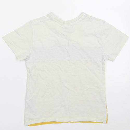 Primark Boys Yellow Plaid Cotton Basic T-Shirt Size 5-6 Years Crew Neck Pullover