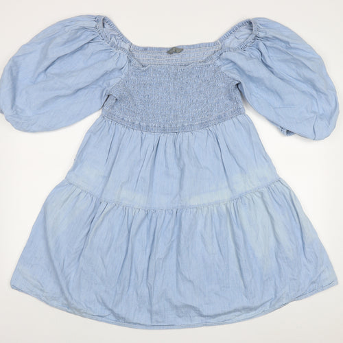 Papaya Womens Blue  Cotton A-Line  Size 14  Off the Shoulder Pullover