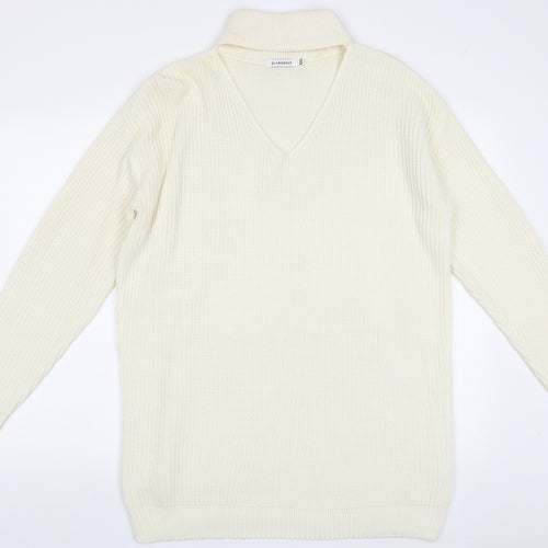 Glamorous Womens White  Cotton Jumper Dress  Size 2XL  Halter Pullover