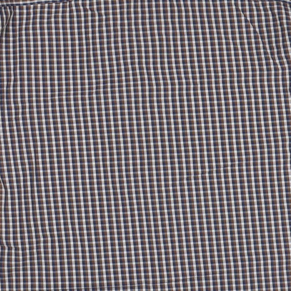 F&F Mens Brown Check Cotton  Button-Up Size 3XL Collared Button