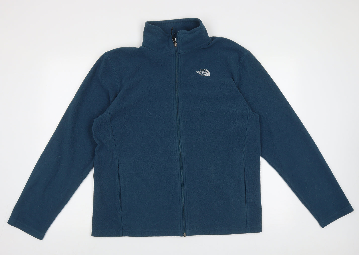 The North Face Mens Blue High Neck  Polyester Full Zip Jumper Size L