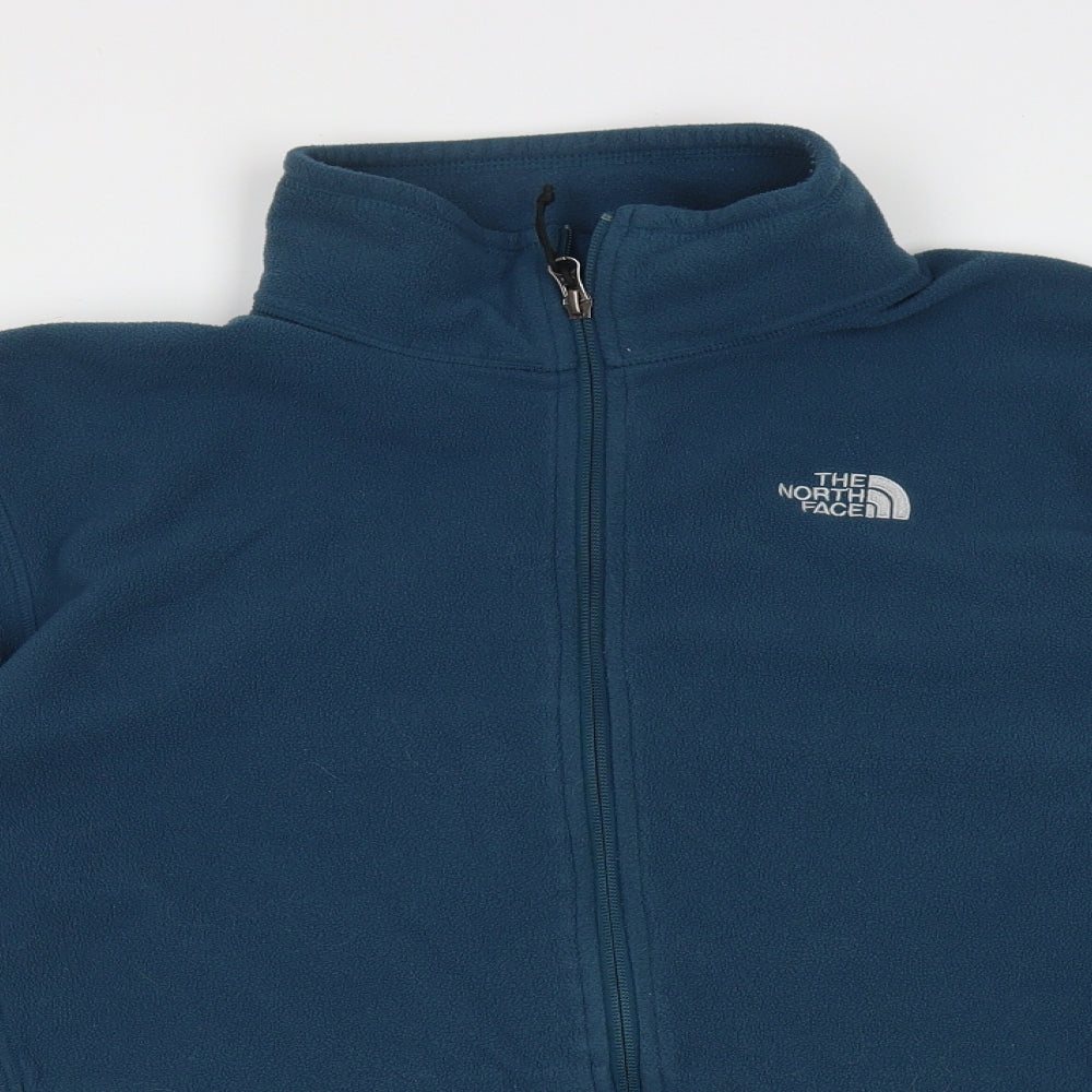 The North Face Mens Blue High Neck  Polyester Full Zip Jumper Size L