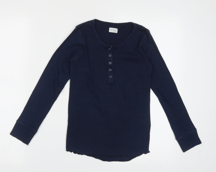 NEXT Girls Blue Cotton Cami Pyjama Top Size 9 Years Pullover - Lettuce Edging