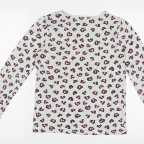 F&F Girls Green Animal Print Cotton Cami Pyjama Top Size 12-13 Years  Pullover