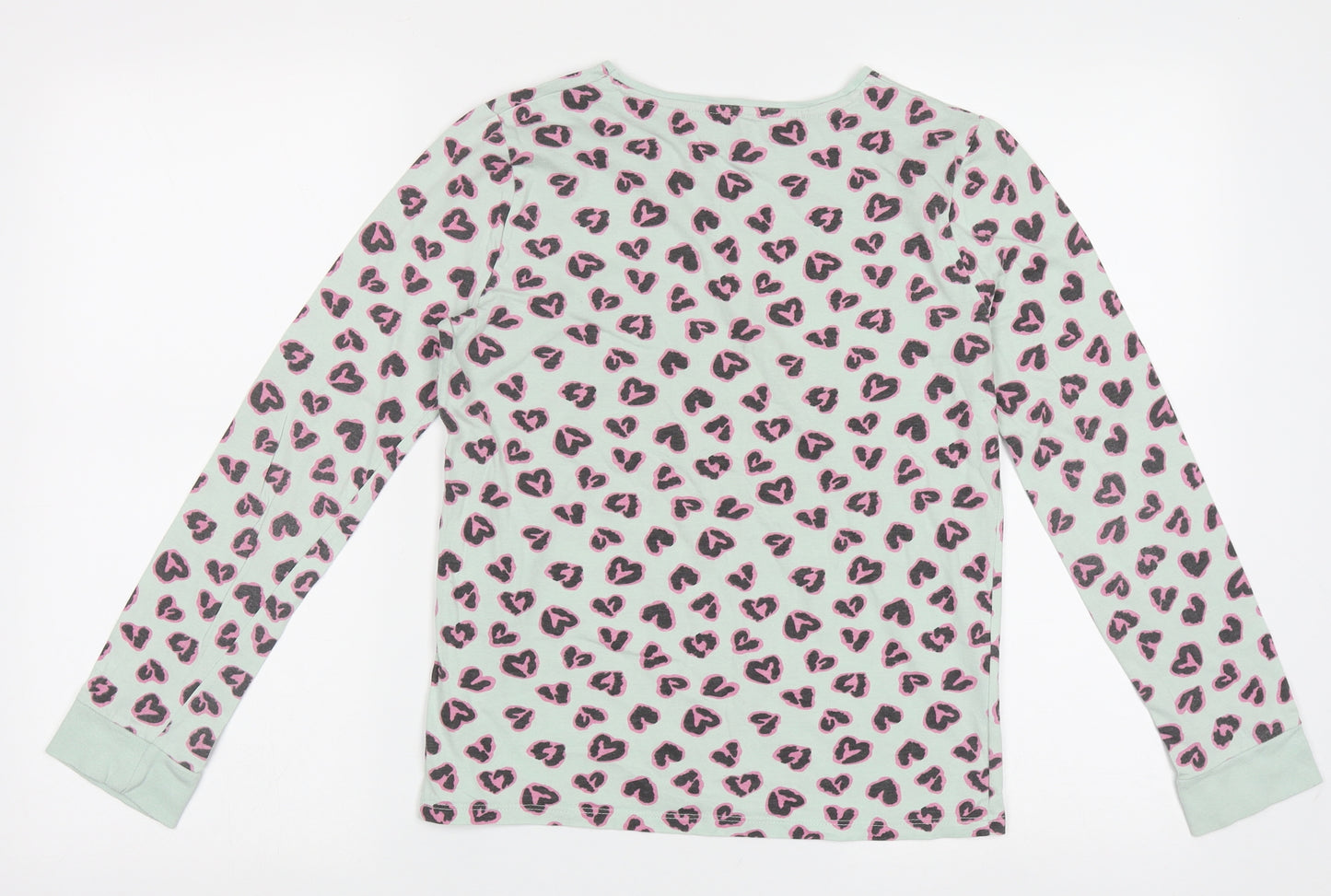 F&F Girls Green Animal Print Cotton Cami Pyjama Top Size 12-13 Years  Pullover