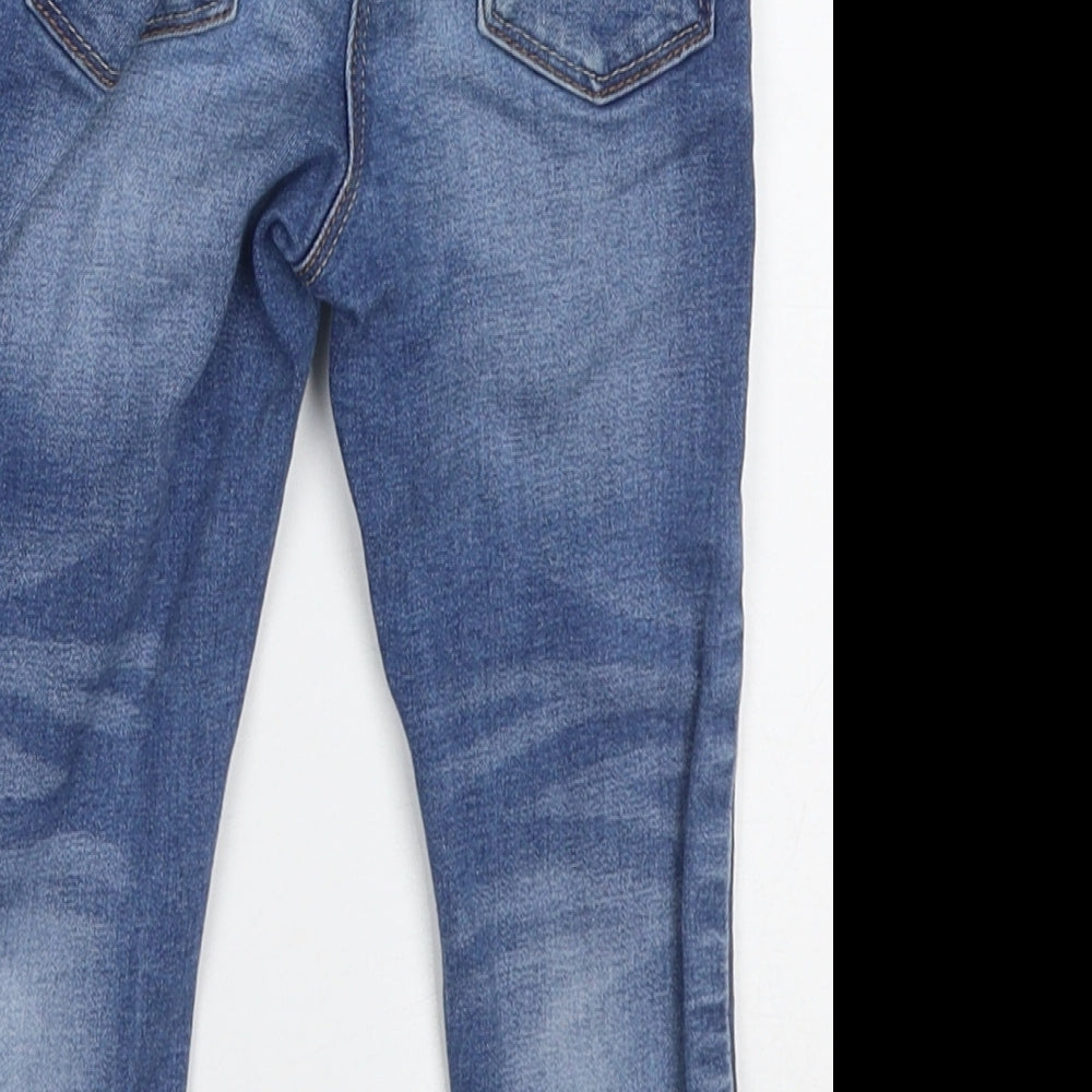 NEXT Girls Blue  Cotton Capri Jeans Size 12-18 Months  Buckle