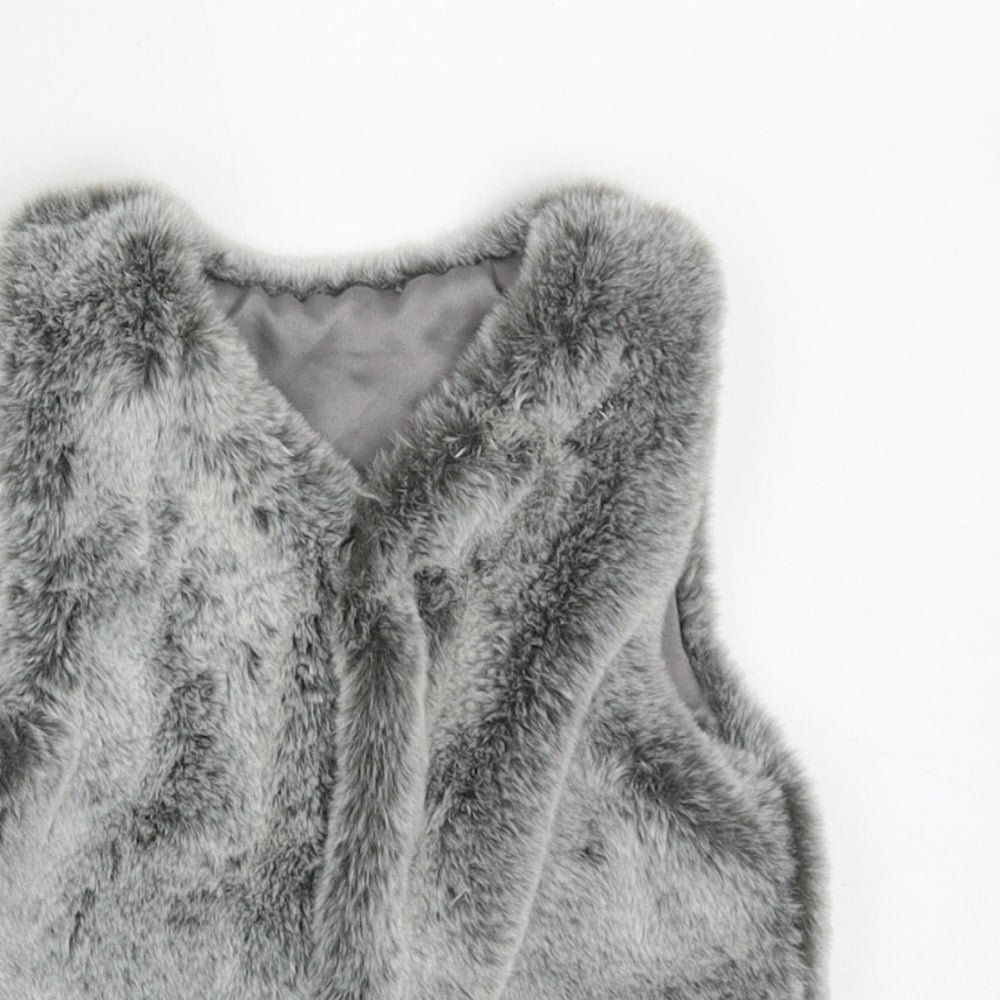 George Girls Grey   Gilet Jacket Size 9-12 Months   Button