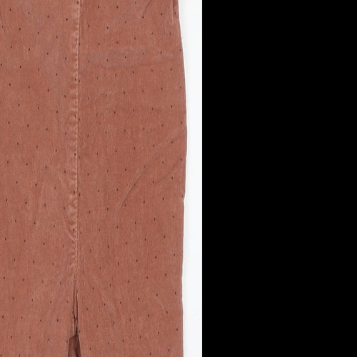 Dunnes Stores Girls Brown Polka Dot Cotton Dungaree One-Piece Size 18-24 Months  Button