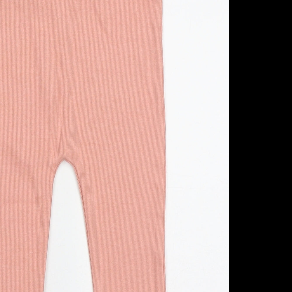 George Girls Pink  Cotton Capri Trousers Size 12-18 Months  Pullover - Lettuce Edging on legs