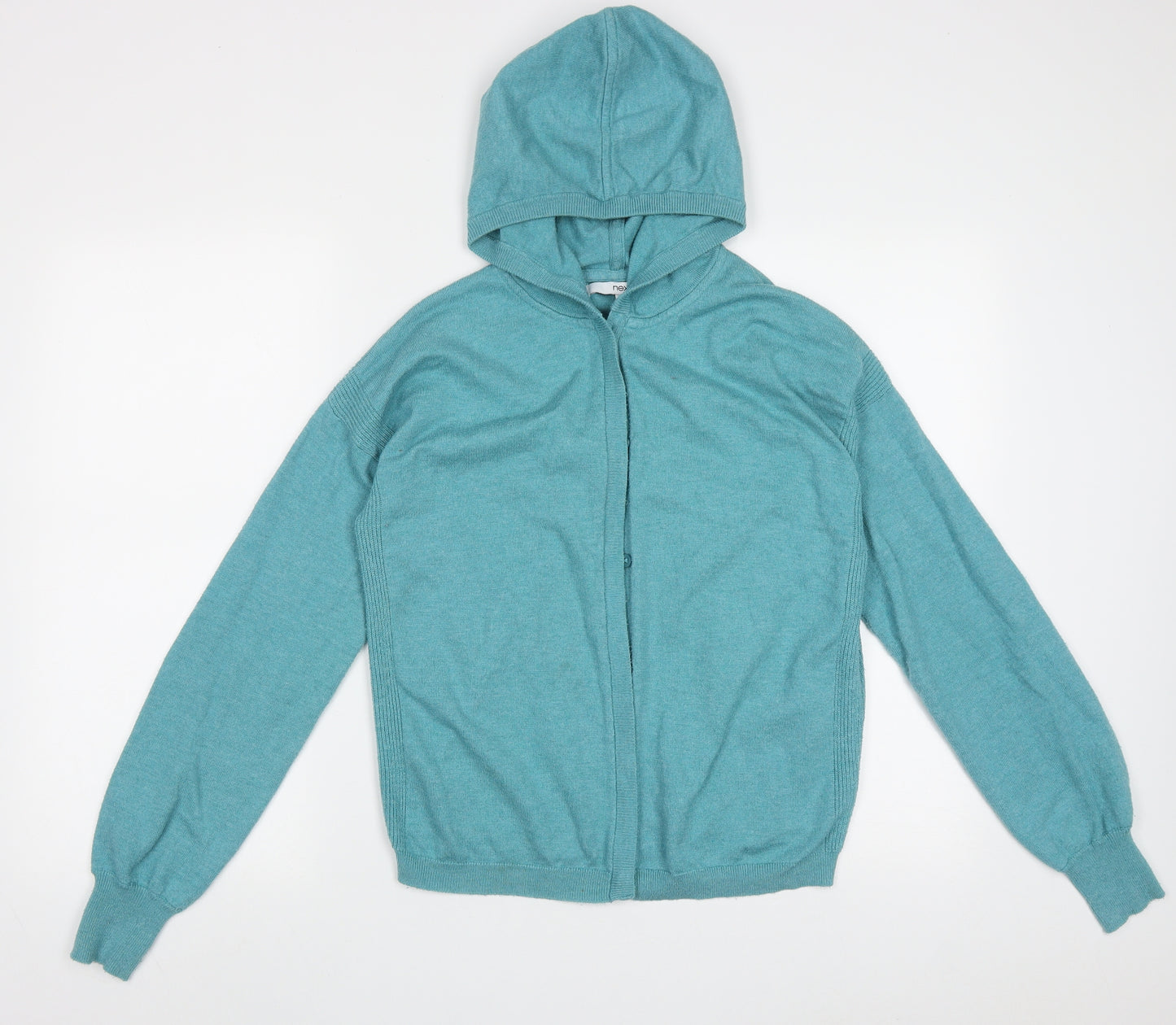 NEXT Womens Blue Crew Neck  Polyester Cardigan Jumper Size S