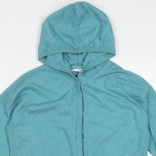 NEXT Womens Blue Crew Neck  Polyester Cardigan Jumper Size S