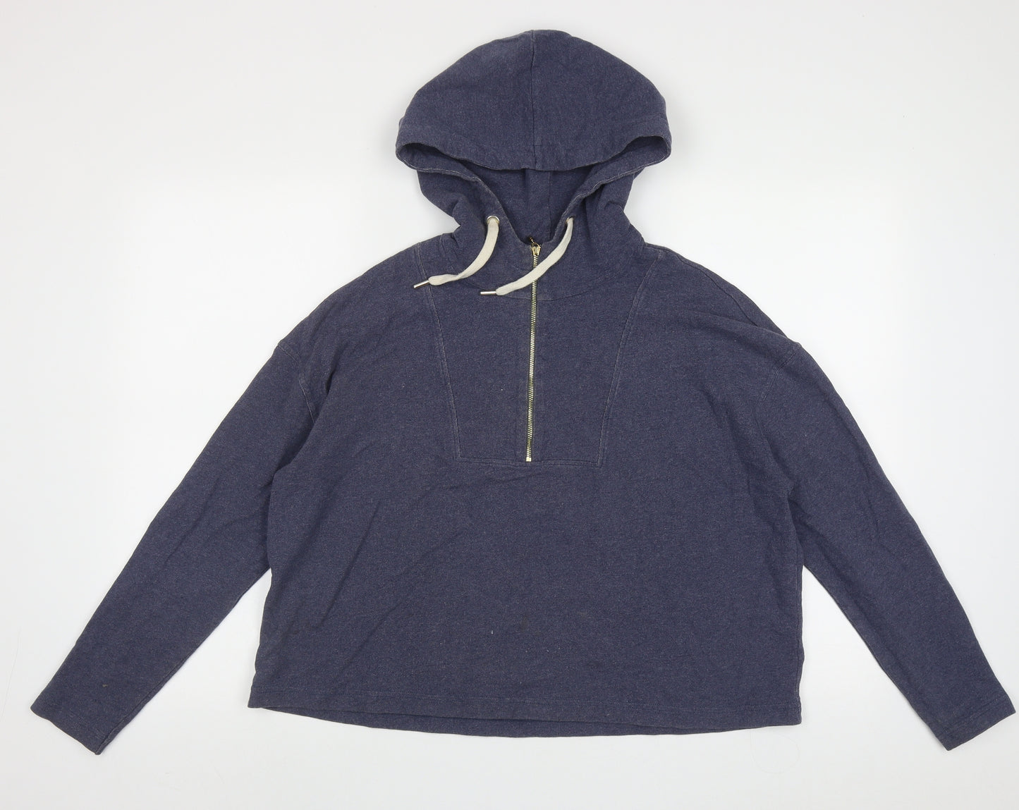 ME+EM Womens Blue  Cotton Pullover Hoodie Size 10  Zip