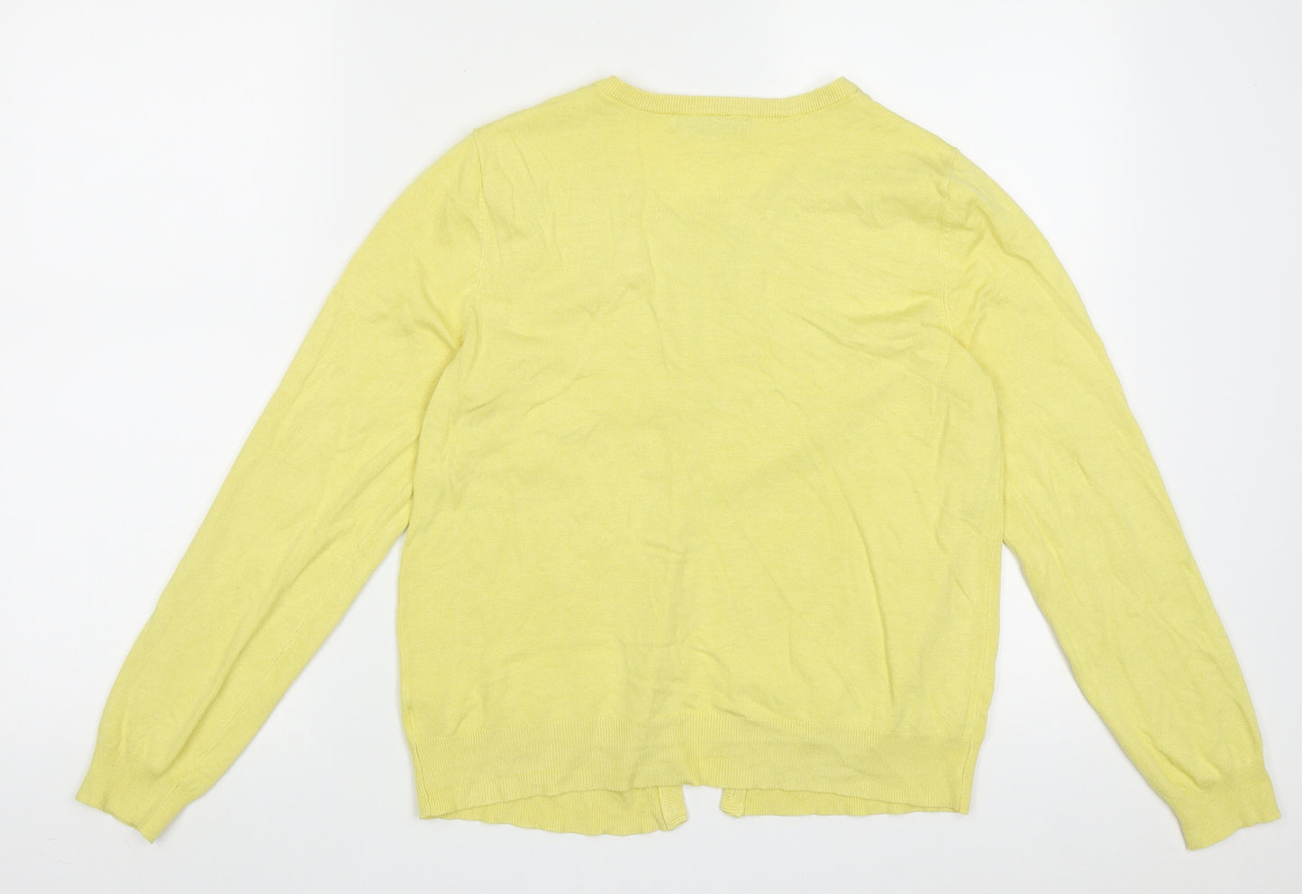 George Womens Yellow Crew Neck  Viscose Cardigan Jumper Size 12