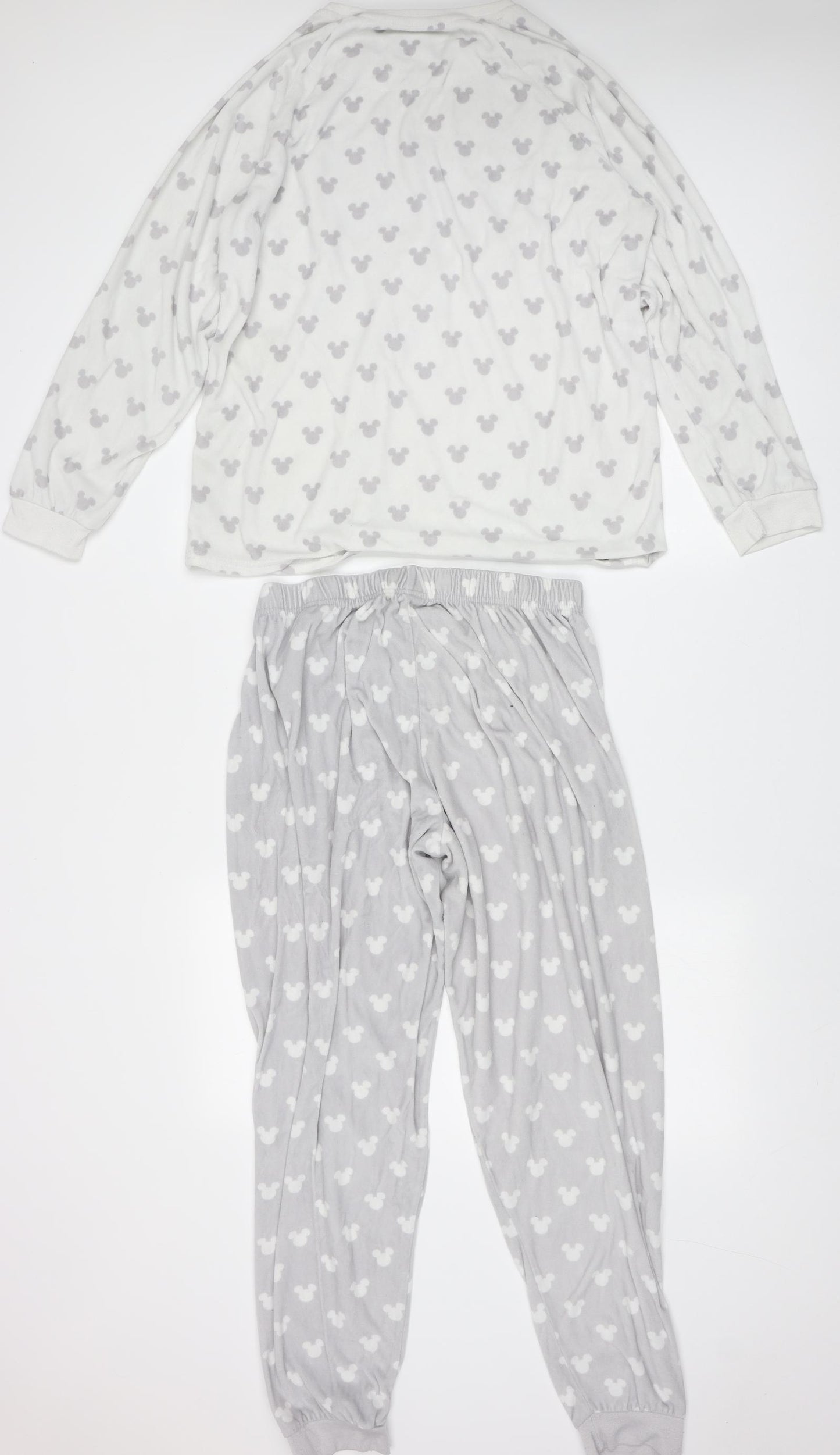 Primark Womens Grey Geometric Polyester  Pyjama Set Size M   - mickey mouse