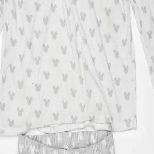 Primark Womens Grey Geometric Polyester  Pyjama Set Size M   - mickey mouse