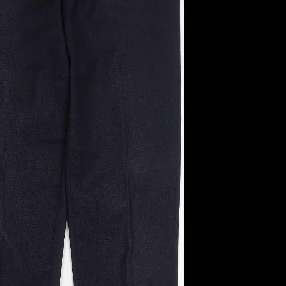 New & Lingwood Mens Blue  Wool Trousers  Size 34 L28 in Regular Hook & Eye - Short leg