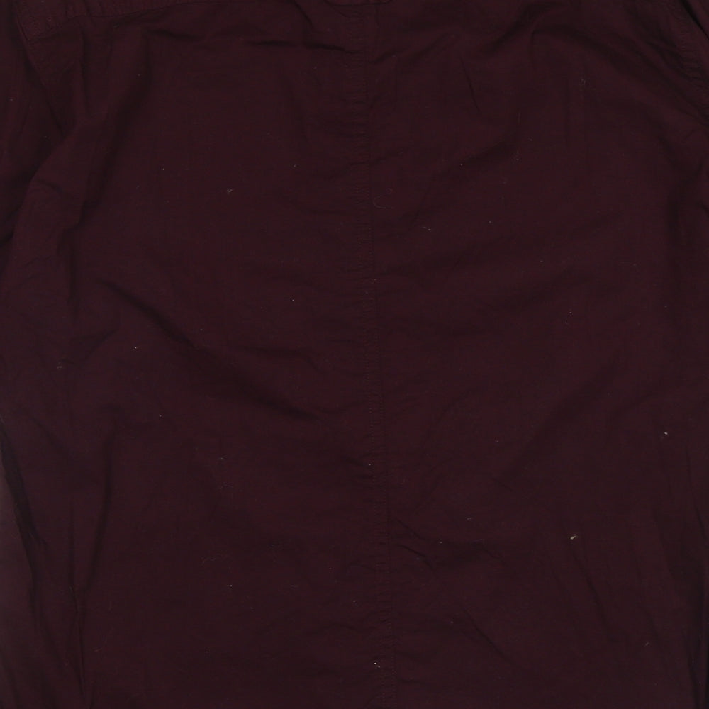 Firetrap Mens Purple  Cotton  Button-Up Size M Collared Button