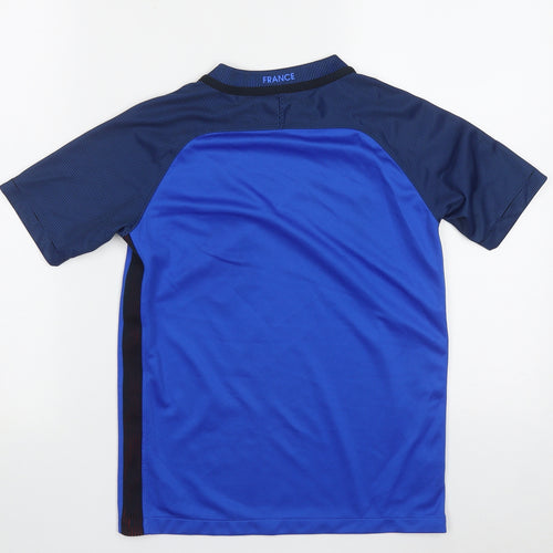 Nike Boys Blue  Polyester Basic T-Shirt Size 11-12 Years Crew Neck Pullover - France