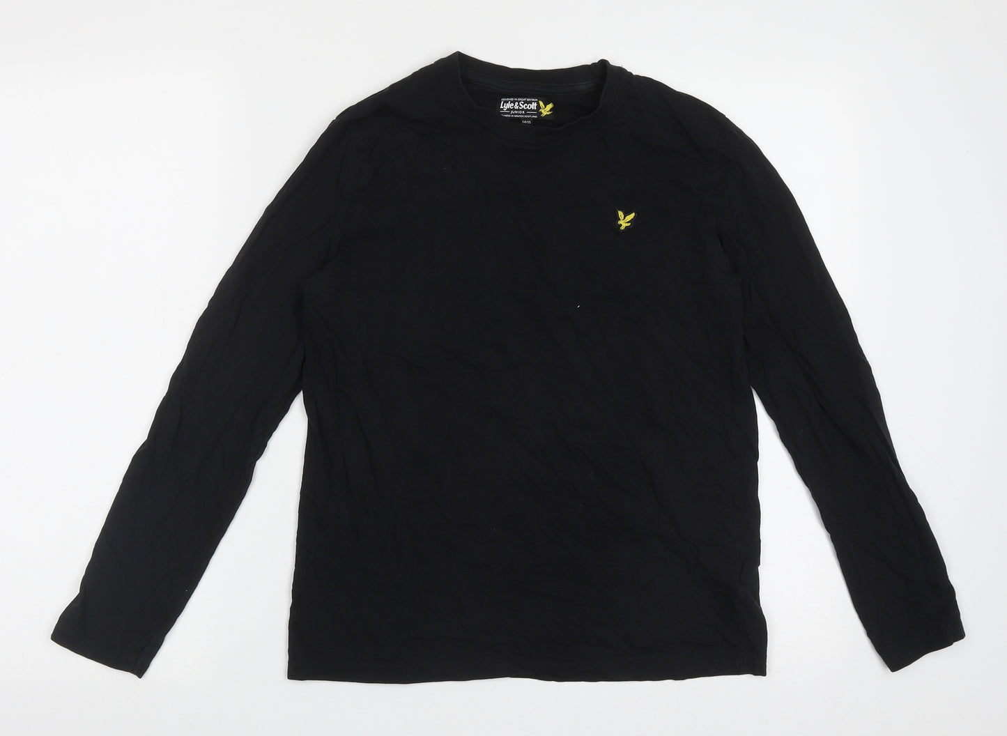 Lyle & Scott Boys Black  Cotton Basic Casual Size 14-15 Years Crew Neck Pullover