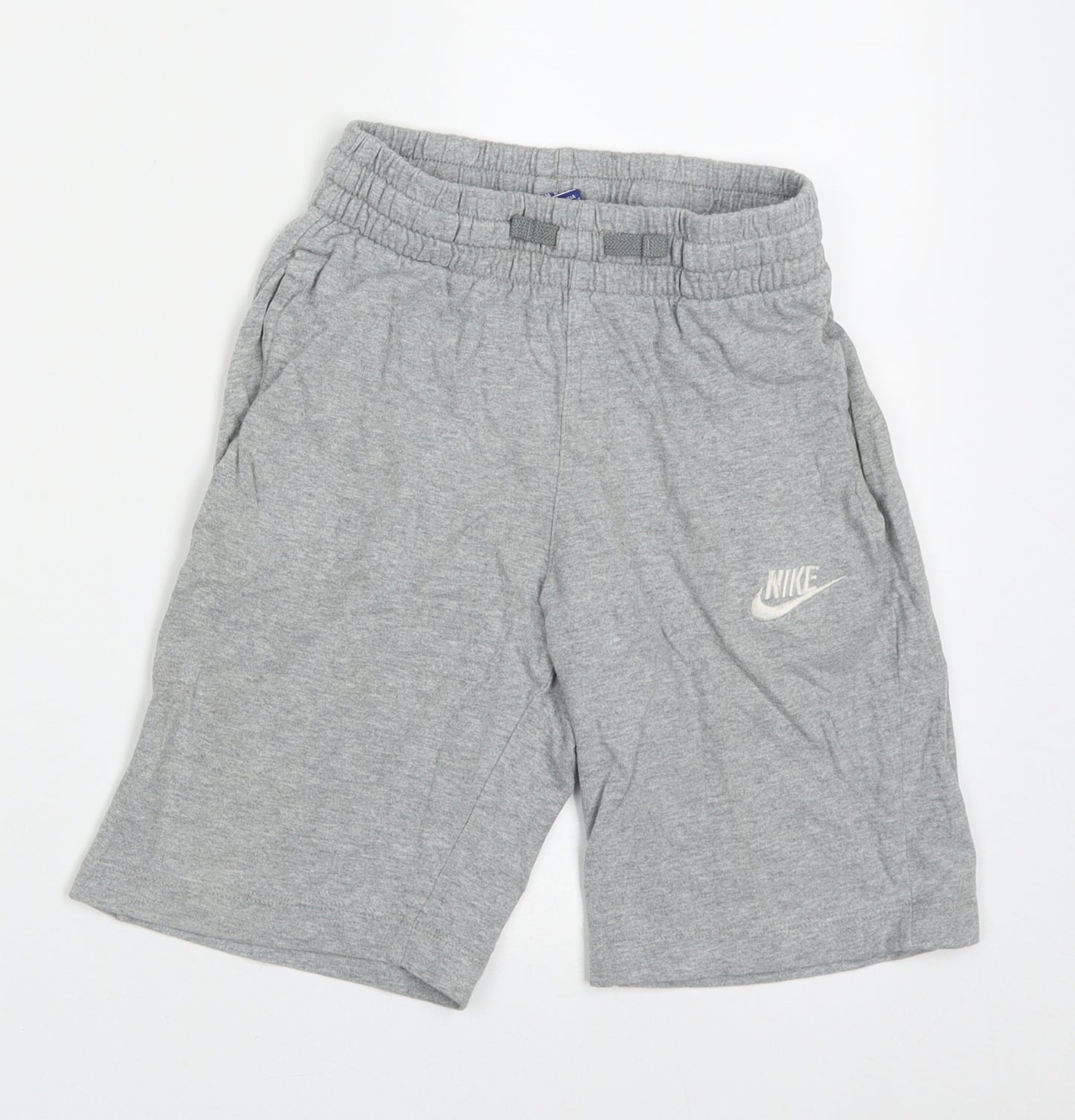 Nike Boys Grey  Cotton Sweat Shorts Size 8-9 Years  Regular Tie