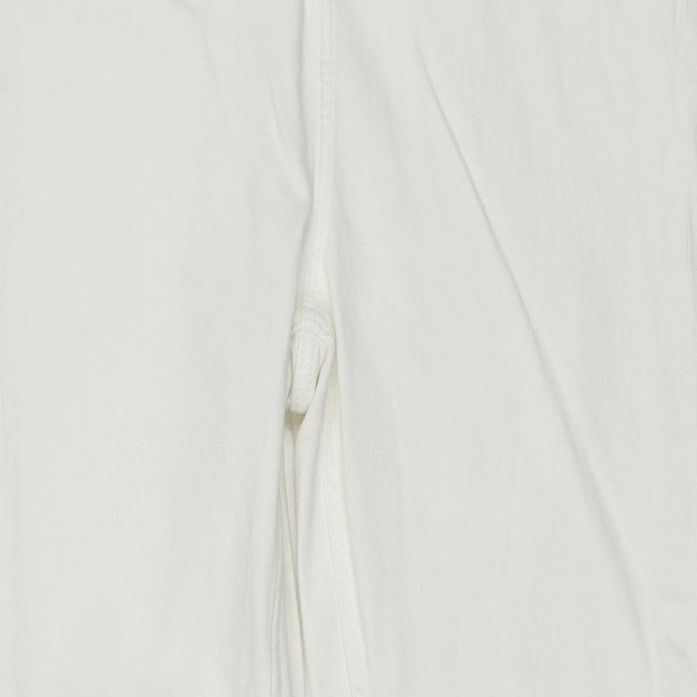 Marks and Spencer Womens White  Cotton Skinny Jeans Size 14 L30 in Regular Button
