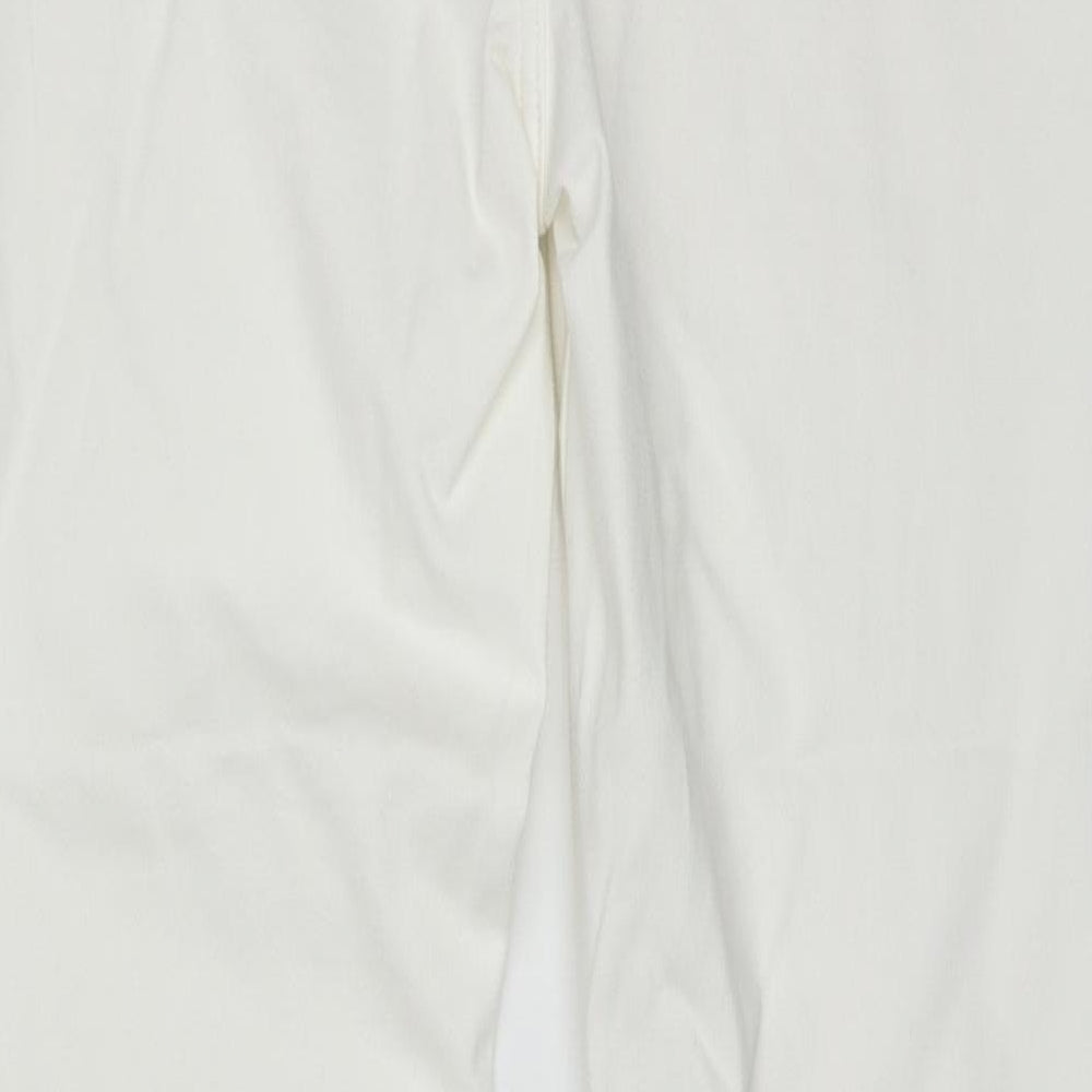 Marks and Spencer Womens White  Cotton Skinny Jeans Size 14 L30 in Regular Button