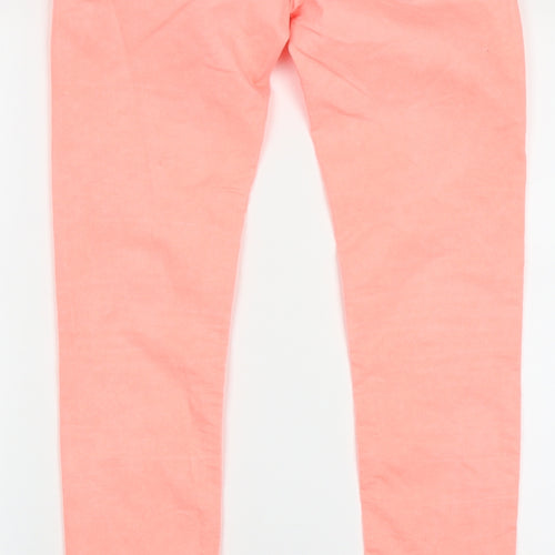 spaccio Womens Pink  Cotton Capri Trousers Size S L30 in Regular Button
