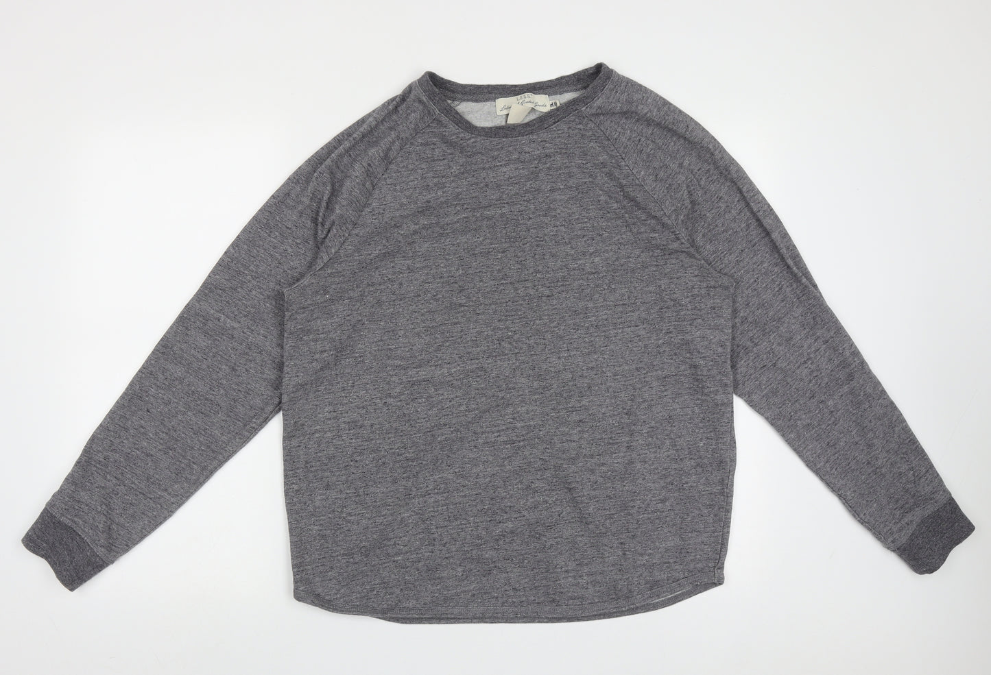 H&M Mens Grey  Cotton Pullover Sweatshirt Size L