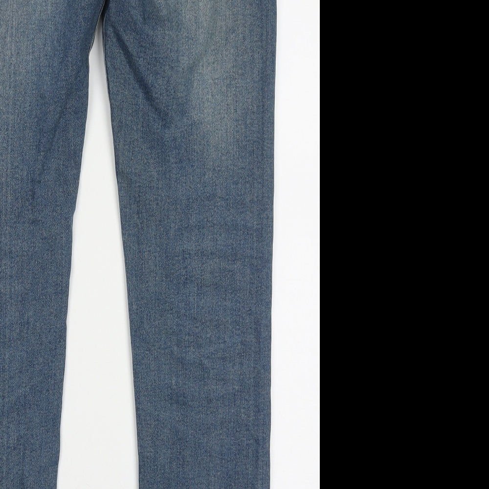 H&M Mens Black  Cotton Straight Jeans Size 34 L32 in Regular Button