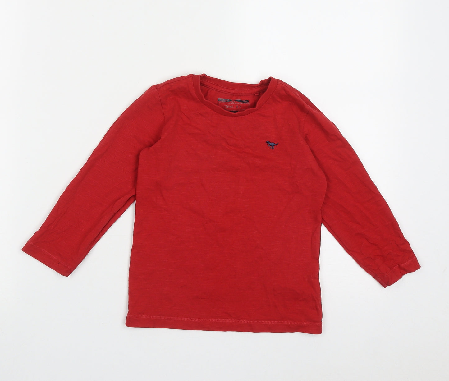 NEXT Boys Red  Cotton Basic Casual Size 2-3 Years Crew Neck Pullover