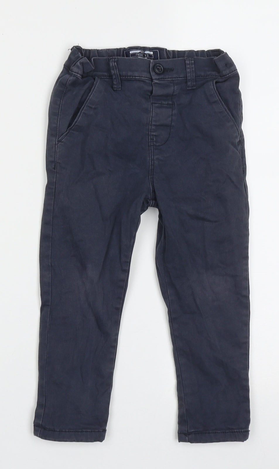 NEXT Boys Blue  Cotton Capri Trousers Size 2 Years  Regular Button