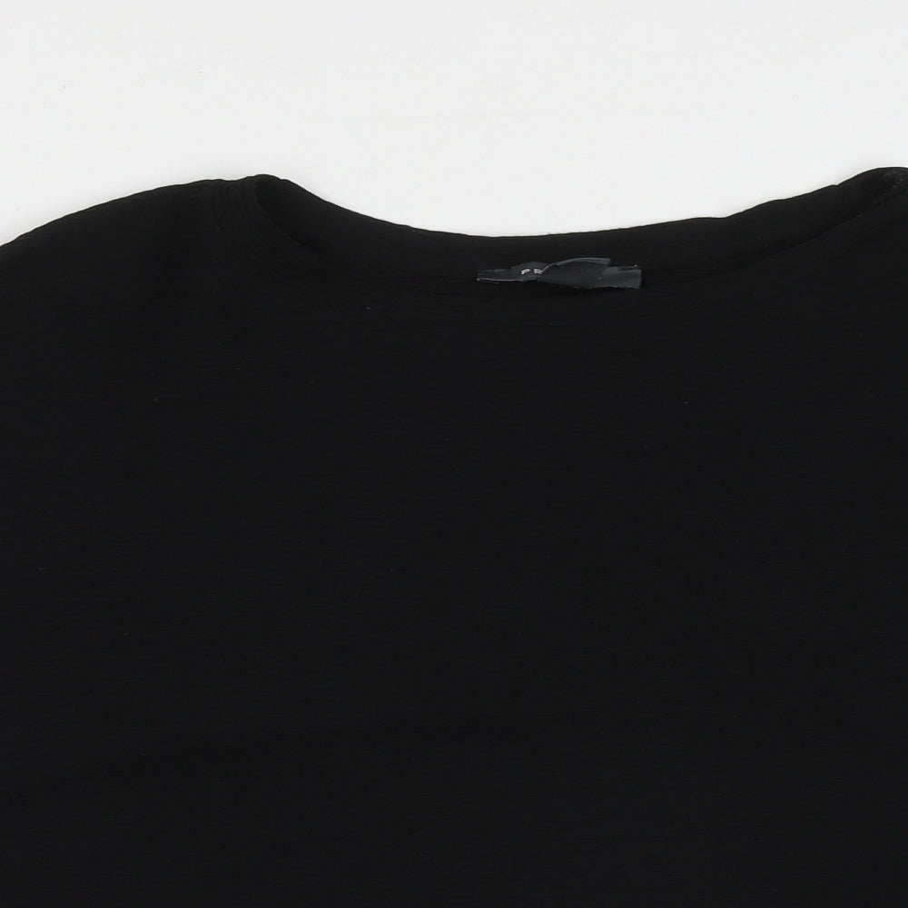Primark Womens Black Crew Neck  Polyester Pullover Jumper Size M   - crop jumper