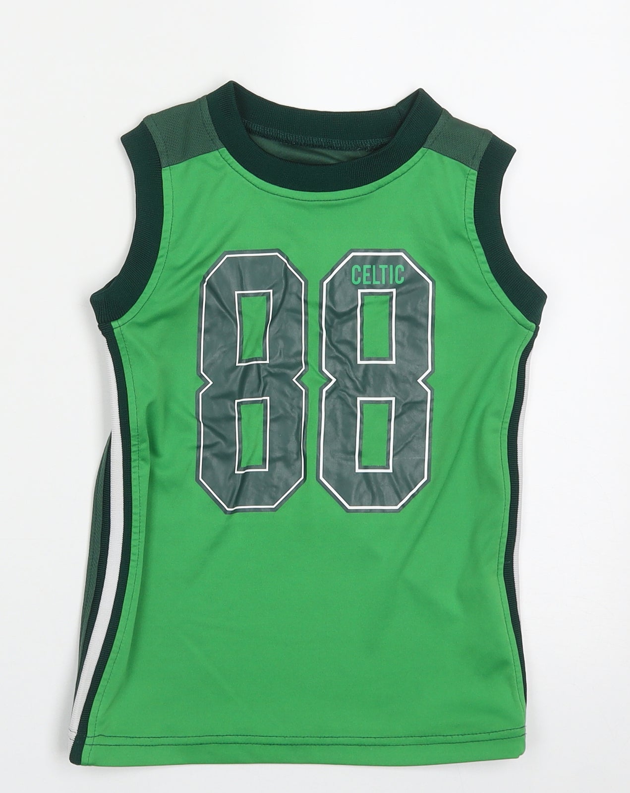 official merchandise  Boys Green  Polyester Basic Tank Size 6-7 Years Crew Neck Pullover - The Celtic Football Club
