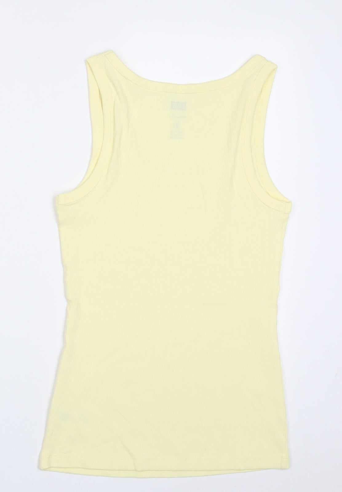 F&F Womens Yellow  Cotton Basic Tank Size 10 Scoop Neck