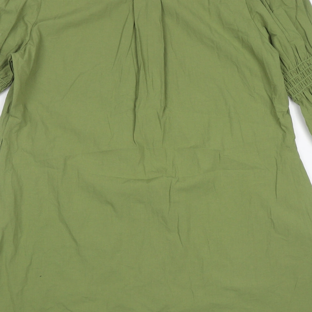 Lola May Womens Green  Cotton Bodycon  Size 12  Collared Button