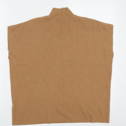F&F Womens Brown High Neck  Polyester Pullover Jumper Size XS
