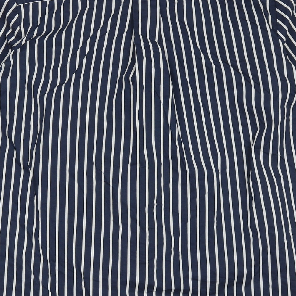 Tommy Hilfiger Mens Blue Striped Cotton  Button-Up Size XS Collared Button