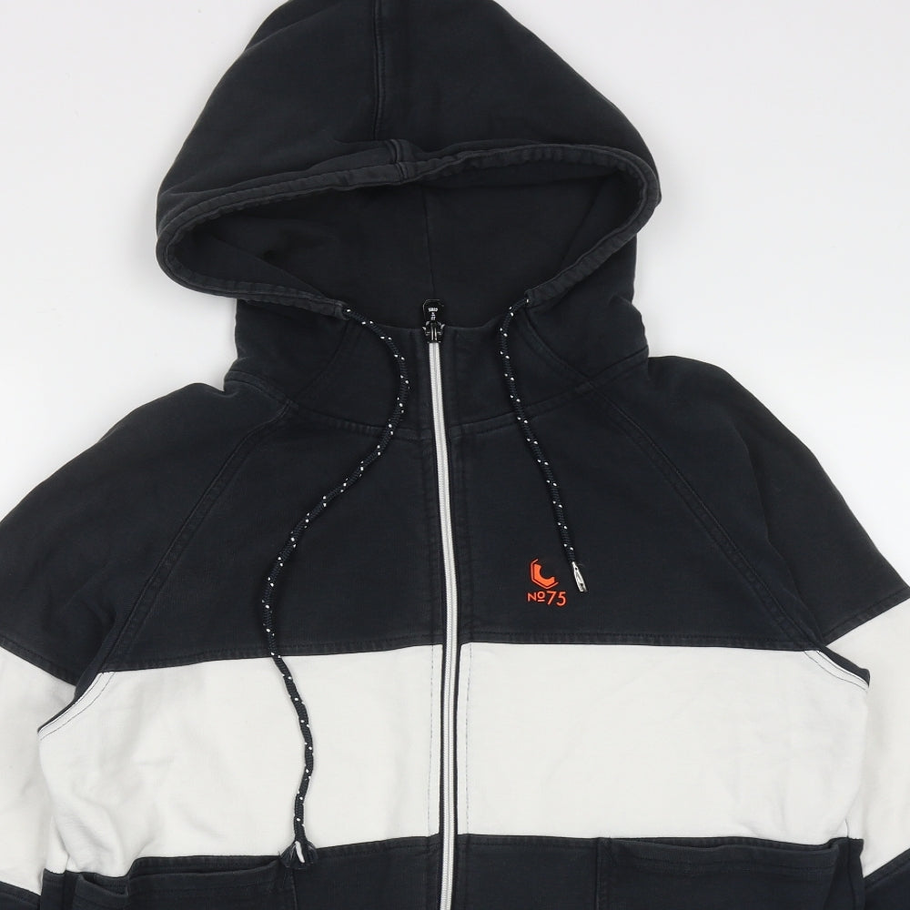 Jakc & Jones Mens Black Plaid  Full Zip Hoodie Size L