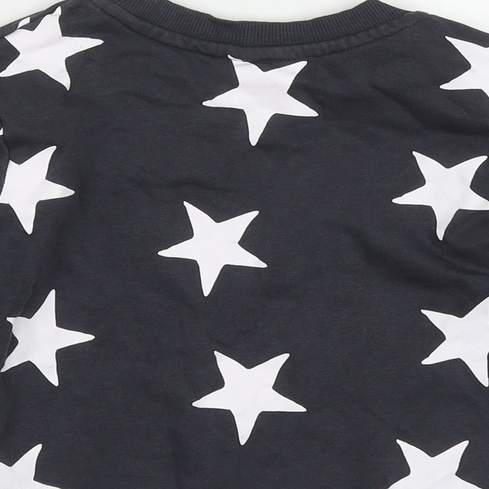 H&M Boys Grey Geometric Cotton Pullover Sweatshirt Size 2-3 Years  Pullover - star pattern