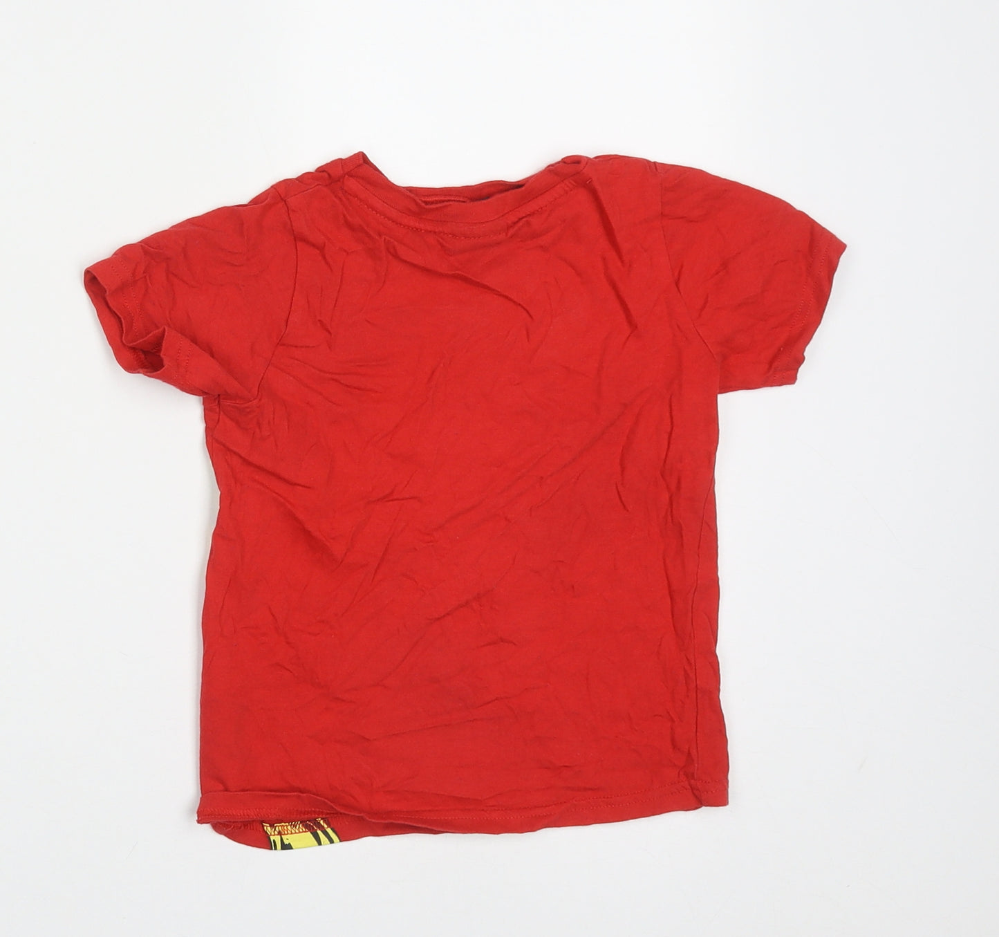 George Boys Red  Cotton Basic T-Shirt Size 3-4 Years Crew Neck Pullover - Marvel