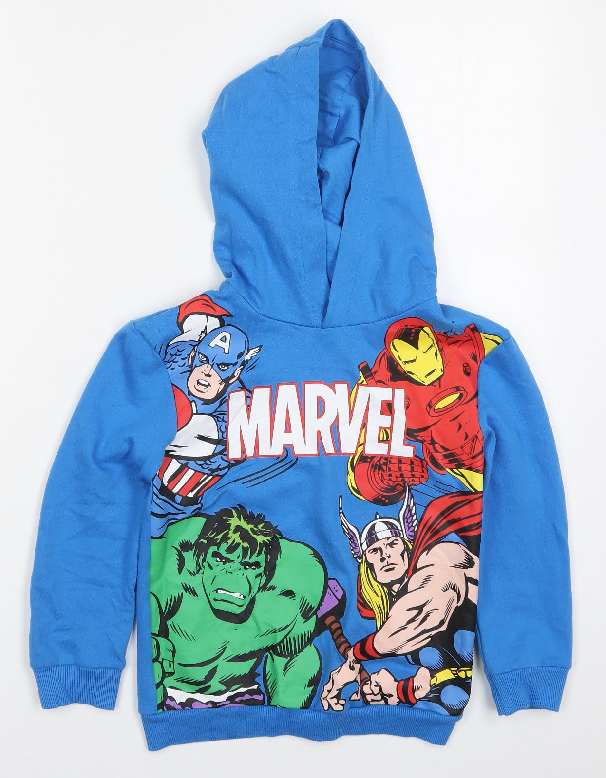 George Boys Blue  Cotton Pullover Hoodie Size 6-7 Years  Pullover - Marvel