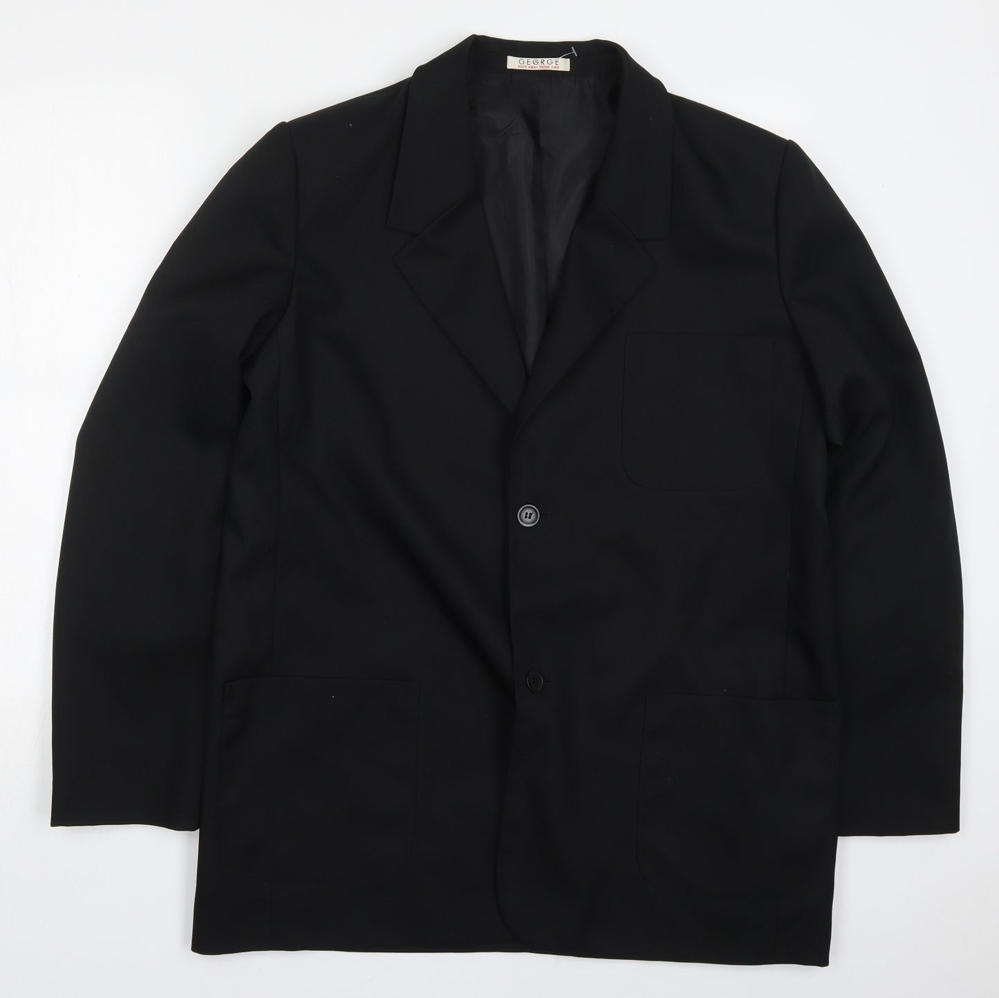 George Mens Black  Polyester Jacket Suit Jacket Size 42