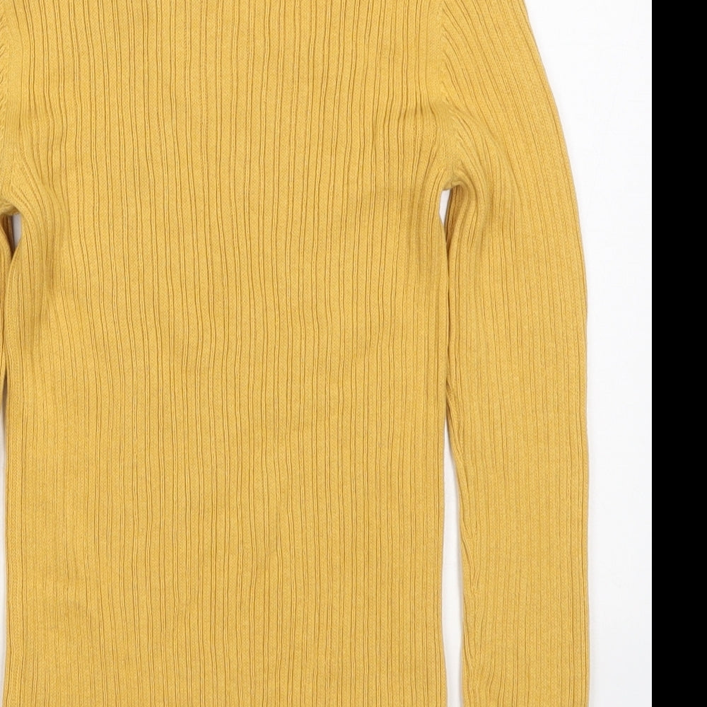 George Girls Yellow Roll Neck  Cotton Pullover Jumper Size 8-9 Years  Pullover