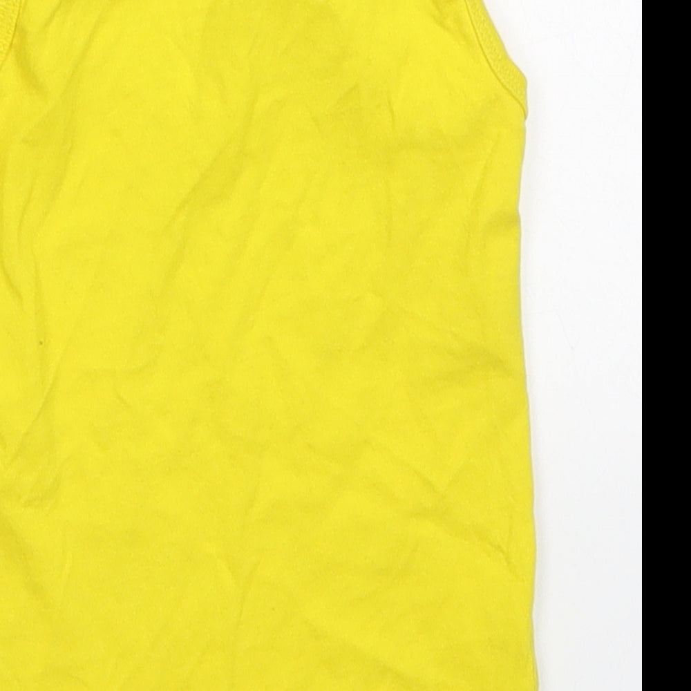 George Baby Yellow  Cotton Basic Tank Size 18-24 Months Round Neck Pullover