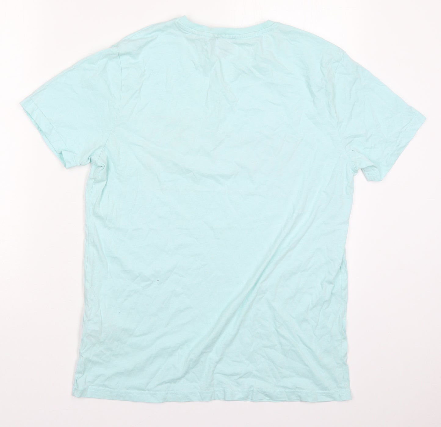 New Look Boys Blue  Cotton Basic T-Shirt Size 14-15 Years Crew Neck Pullover - California