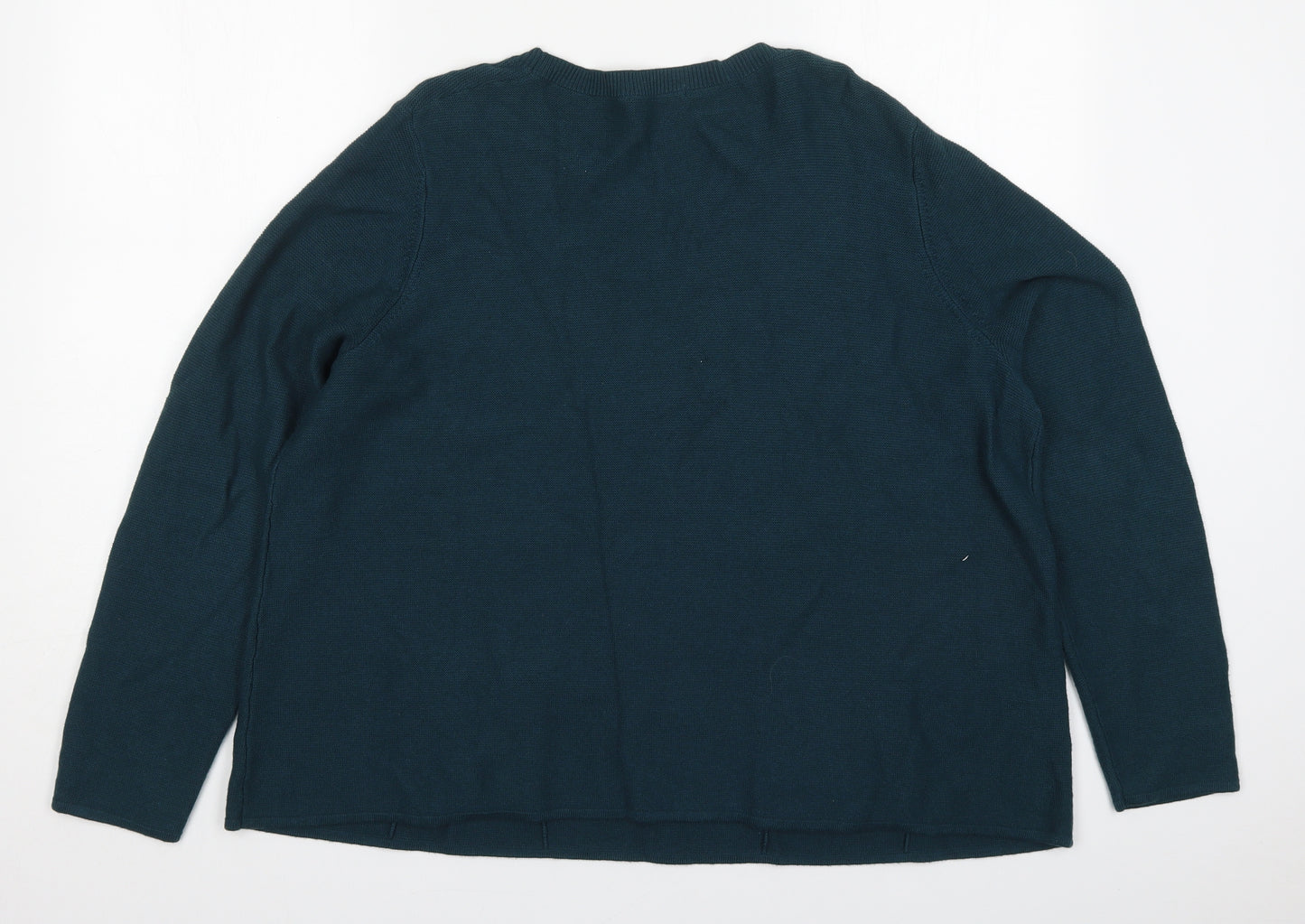 TU Womens Blue Round Neck  Viscose Pullover Jumper Size 20   - Teal Coloured