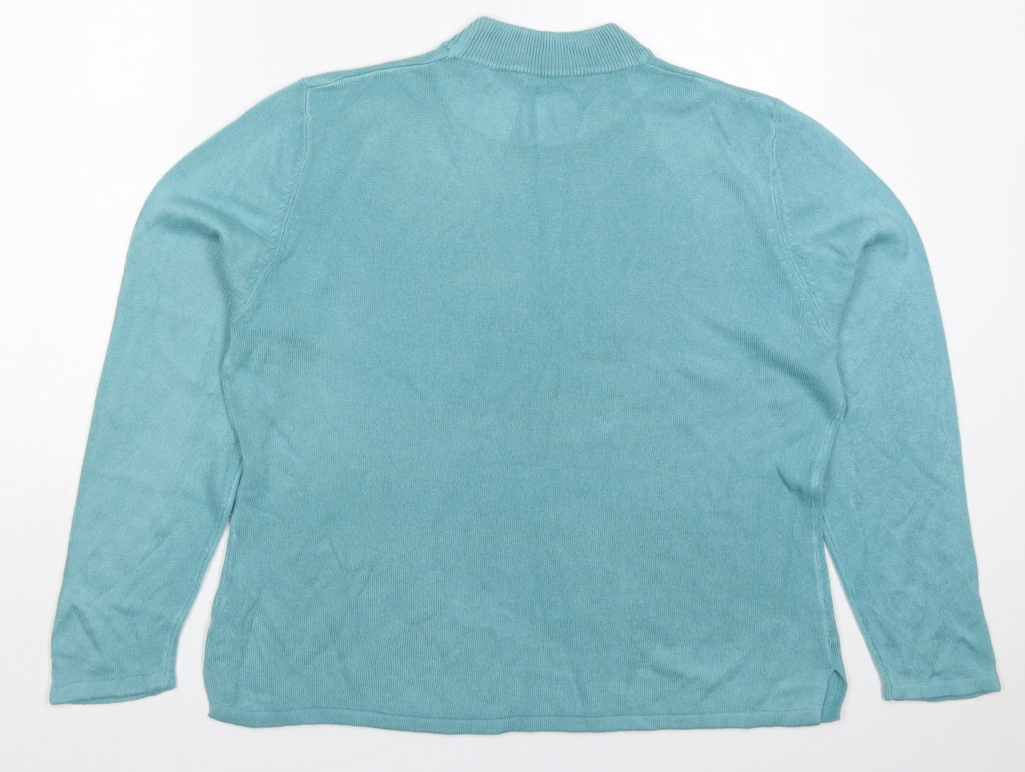 Sarah Hamilton Womens Blue Round Neck  Acrylic Pullover Jumper Size 2XL