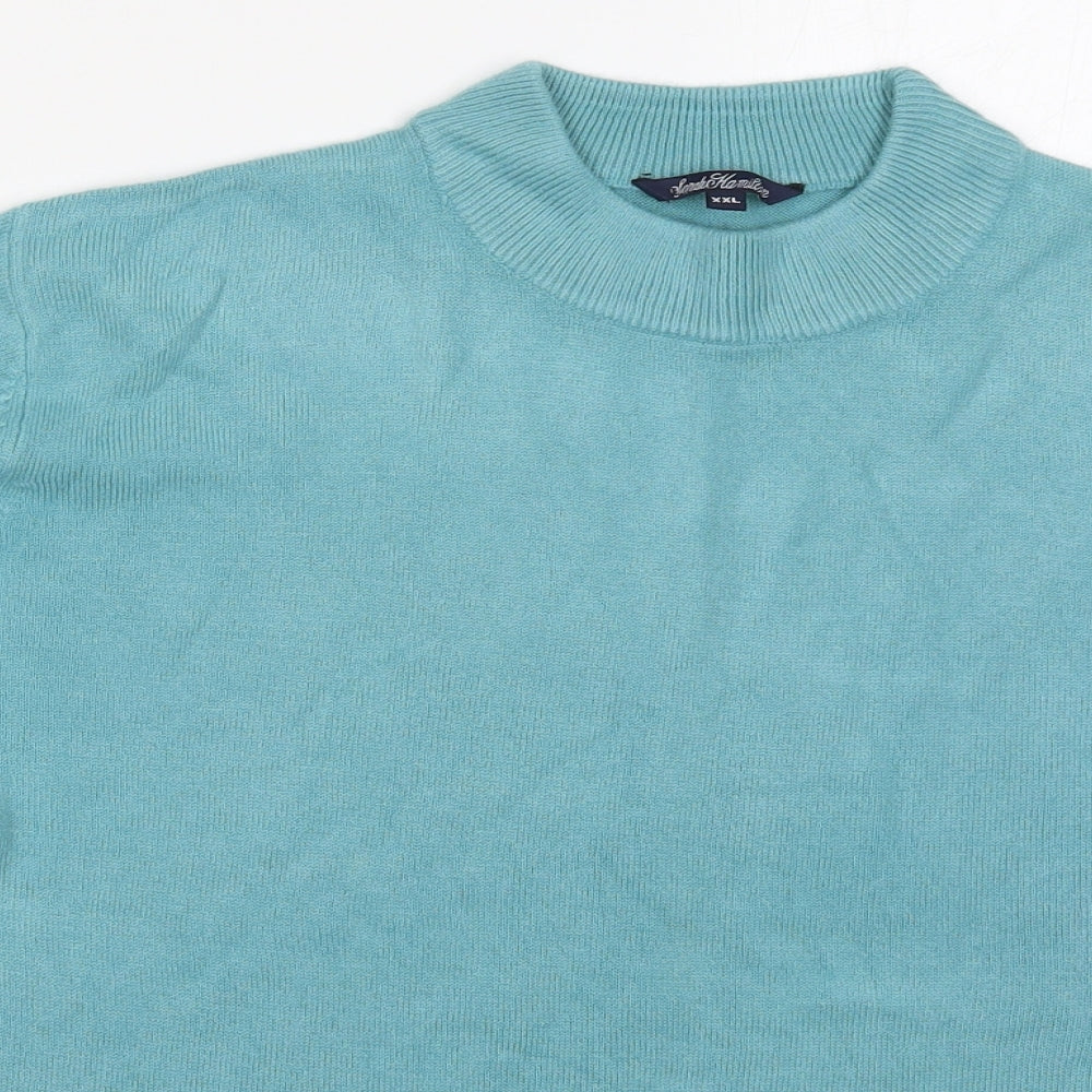 Sarah Hamilton Womens Blue Round Neck  Acrylic Pullover Jumper Size 2XL
